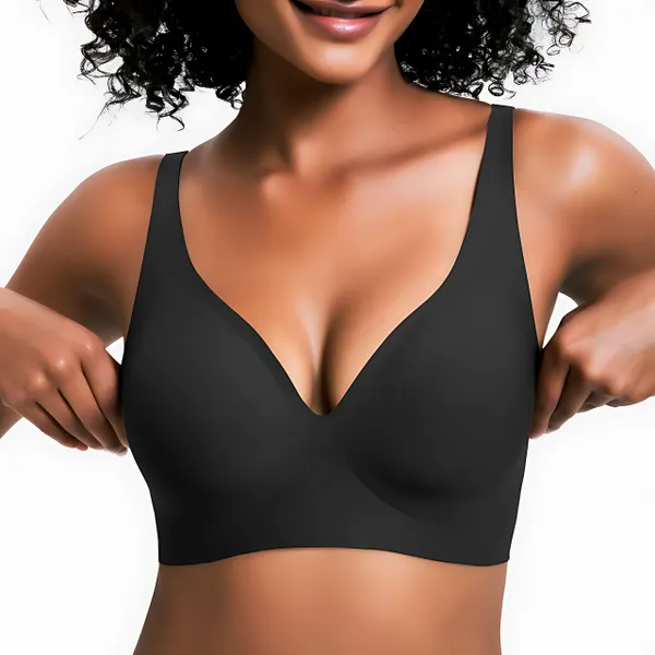 VRCÔMFY Vivid Bloom V-Neck Wireless Bra - Comfort & Lift for Women (VB)